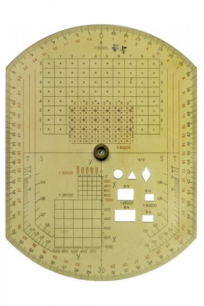 Транспортир-трафарет офицерский. СССР, 1979 г.